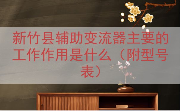 新竹县辅助变流器主要的工作作用是什么（附型号表）